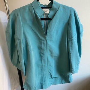 Blue Linen Blend Designer Rachel Comey Blouse top